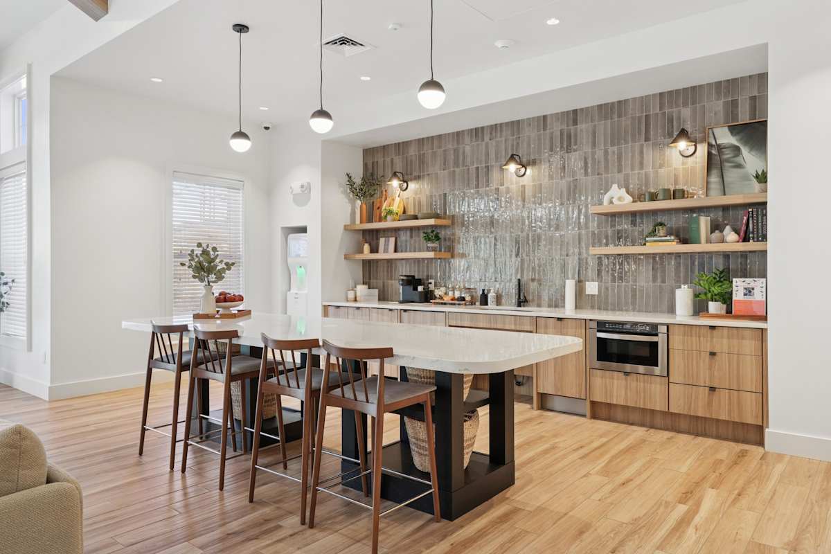 The Ridge resident lounge kitchen area - Waltham, MA