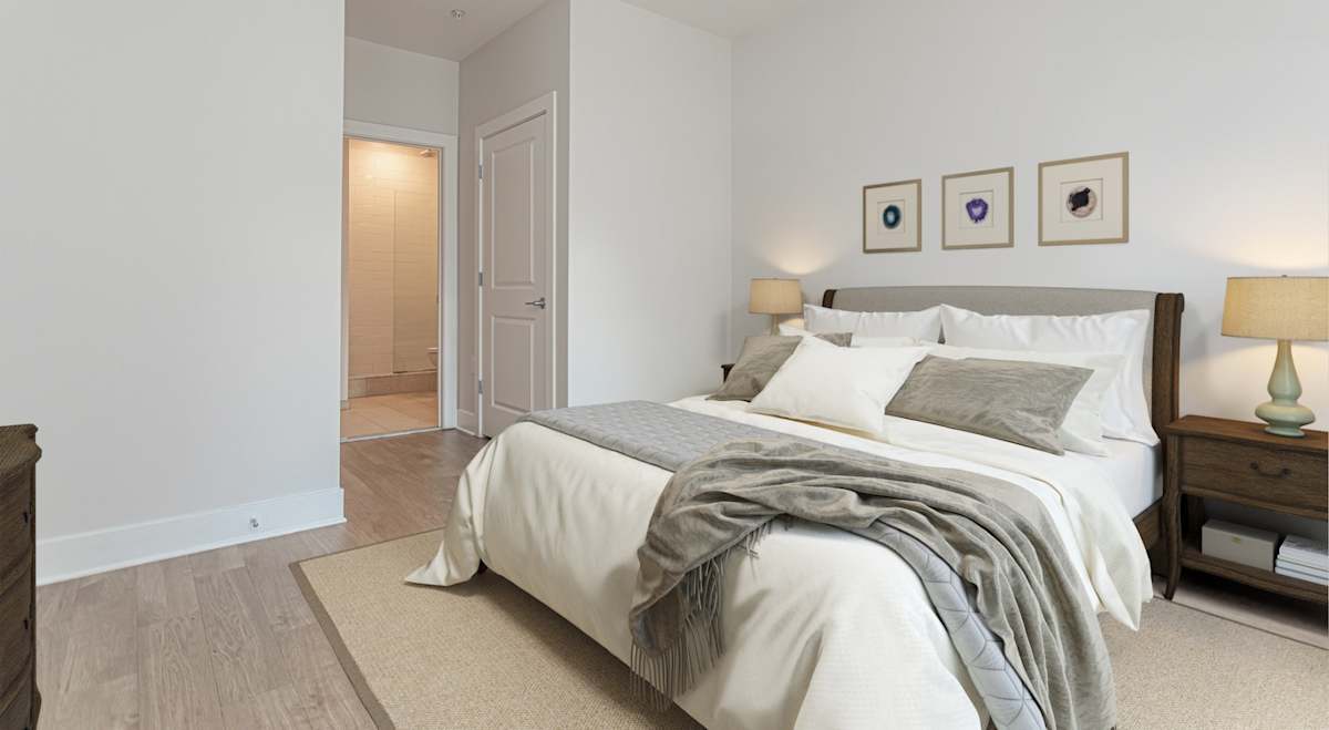 The Square apartment bedroom interior - Ardmore, PA