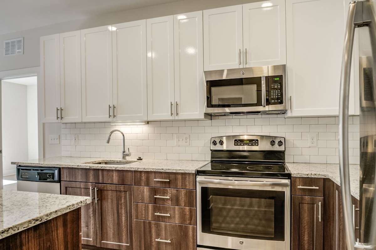 The Square apartment kitchen cabinetry and fixtures - Ardmore, PA