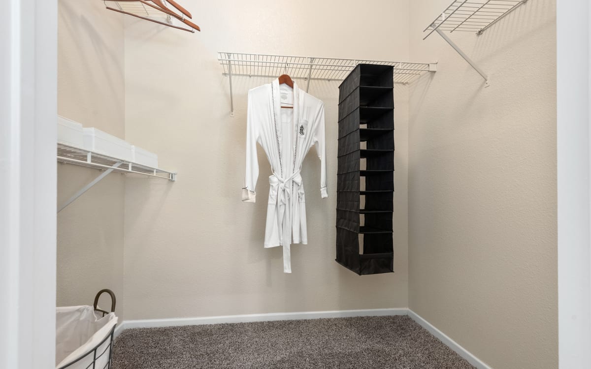 Walk-in closet — representative home at Mountainside.