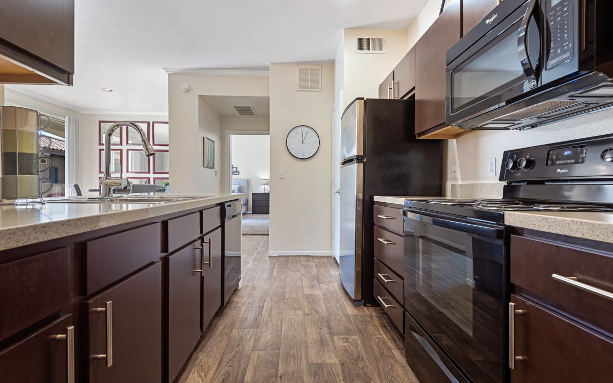 Apartment kitchen — representative home at Mountainside.