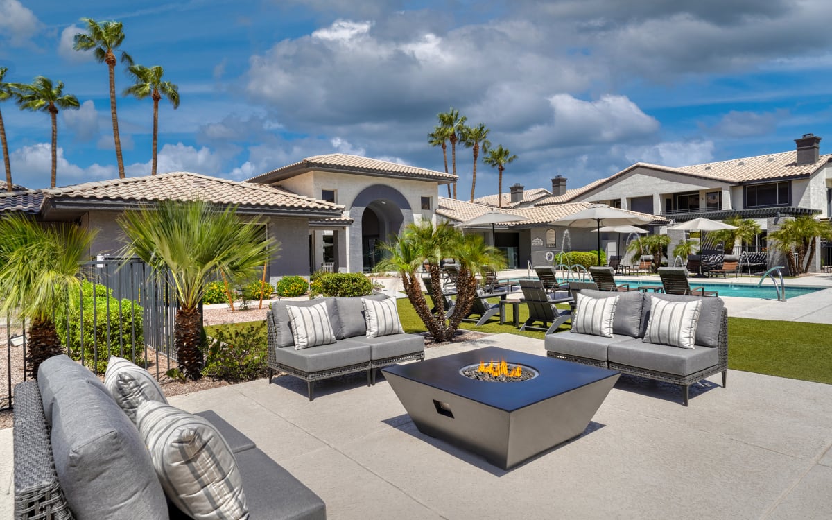 Outdoor fire pit at Mountainside.