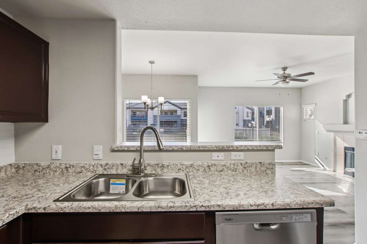 Apartment kitchen — representative home at Sweetwater at Metro North.