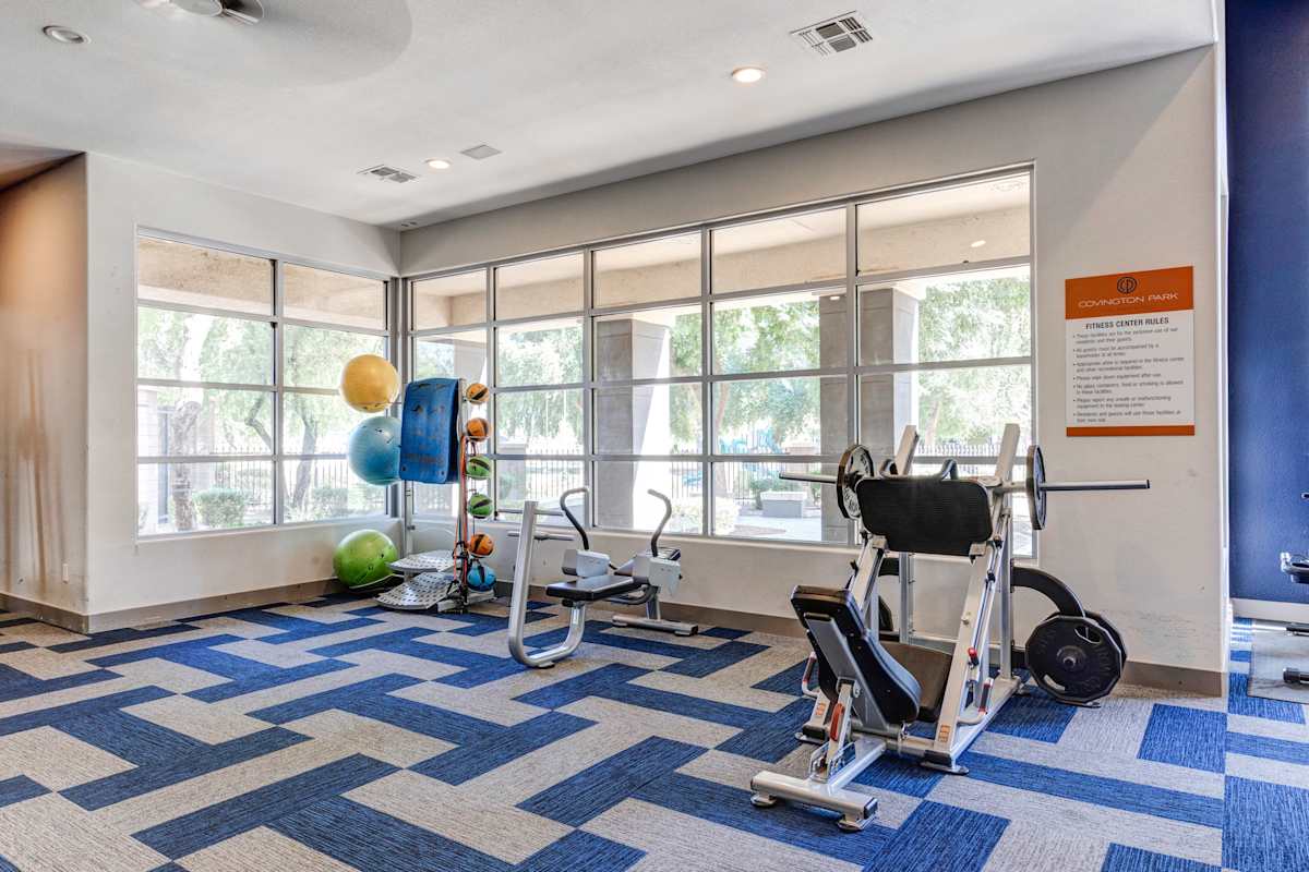 Fitness room at Sweetwater at Metro North.