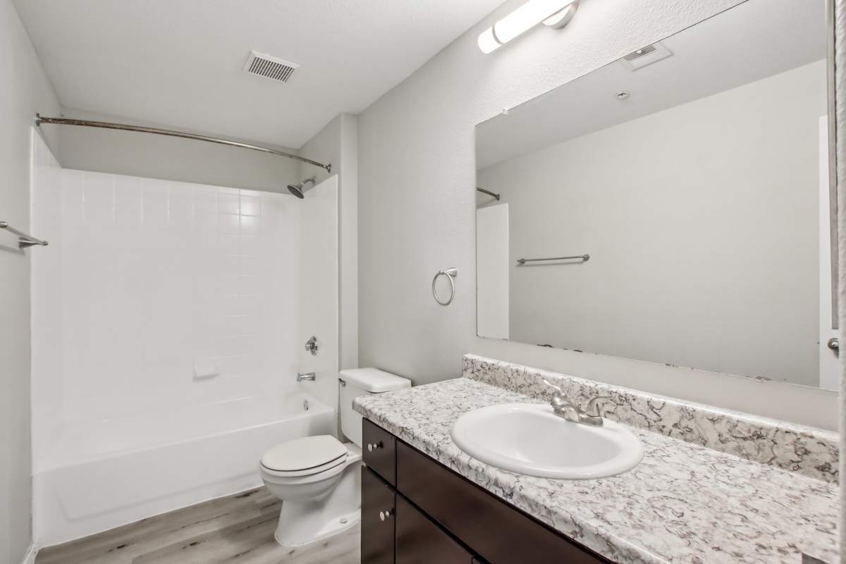 Apartment bathroom — representative home at Sweetwater at Metro North.