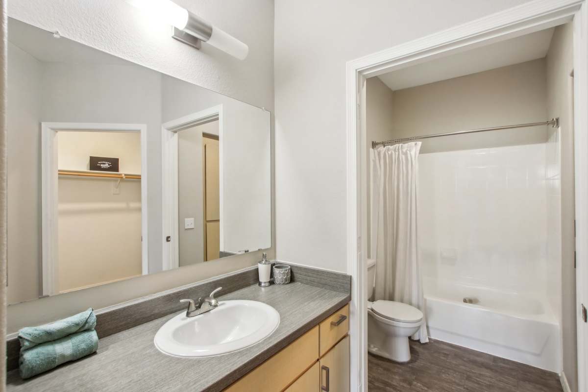Apartment bathroom — representative home at Sweetwater at Metro North.
