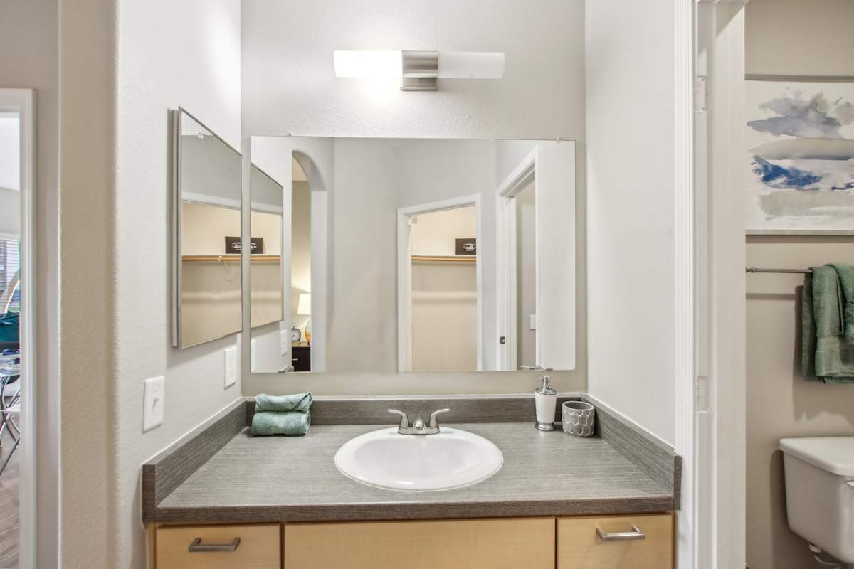Apartment bathroom — representative home at Sweetwater at Metro North.