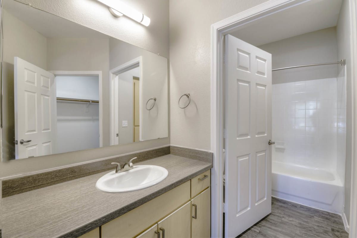 Apartment bathroom — representative home at Sweetwater at Metro North.