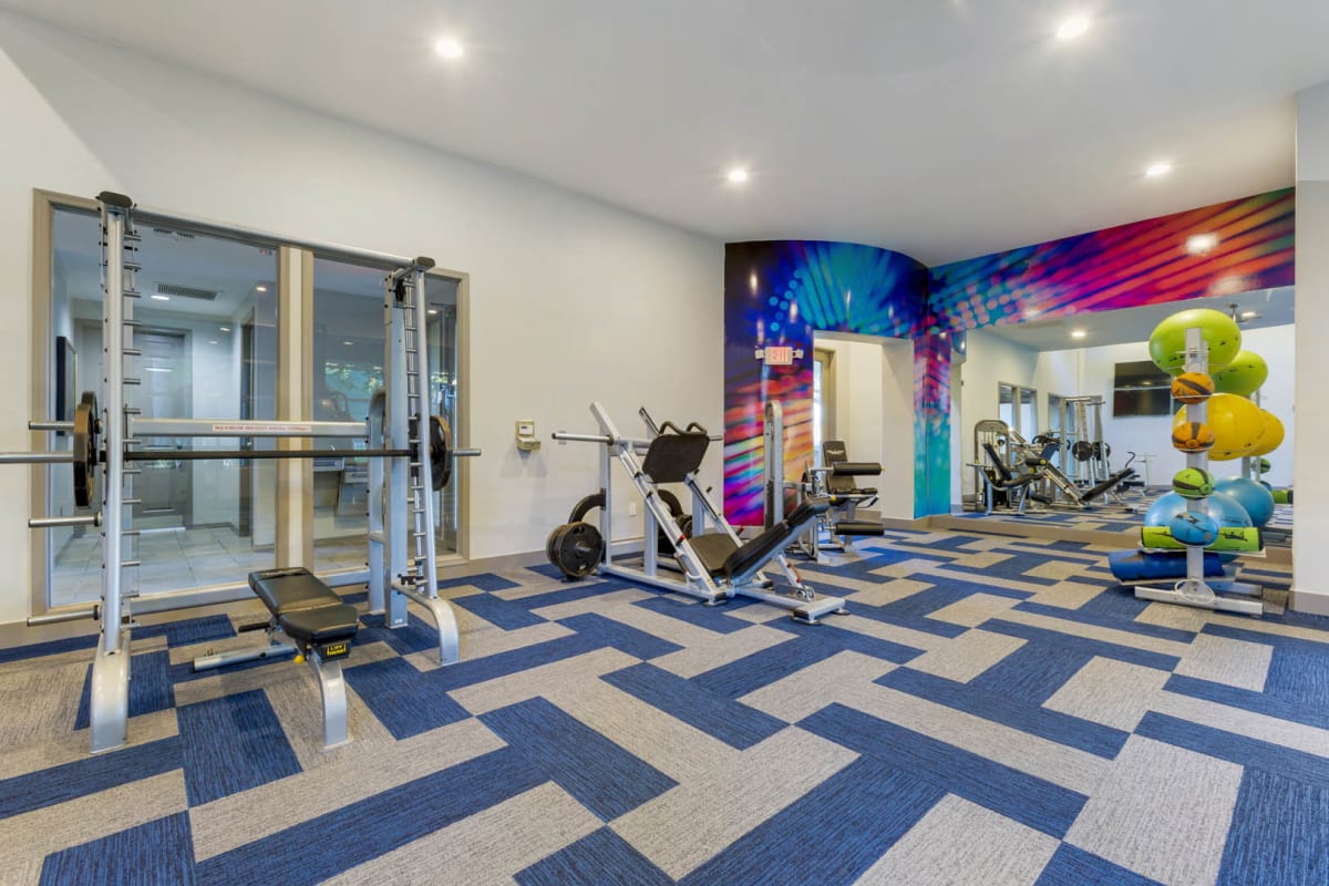 Fitness room at Sweetwater at Metro North.