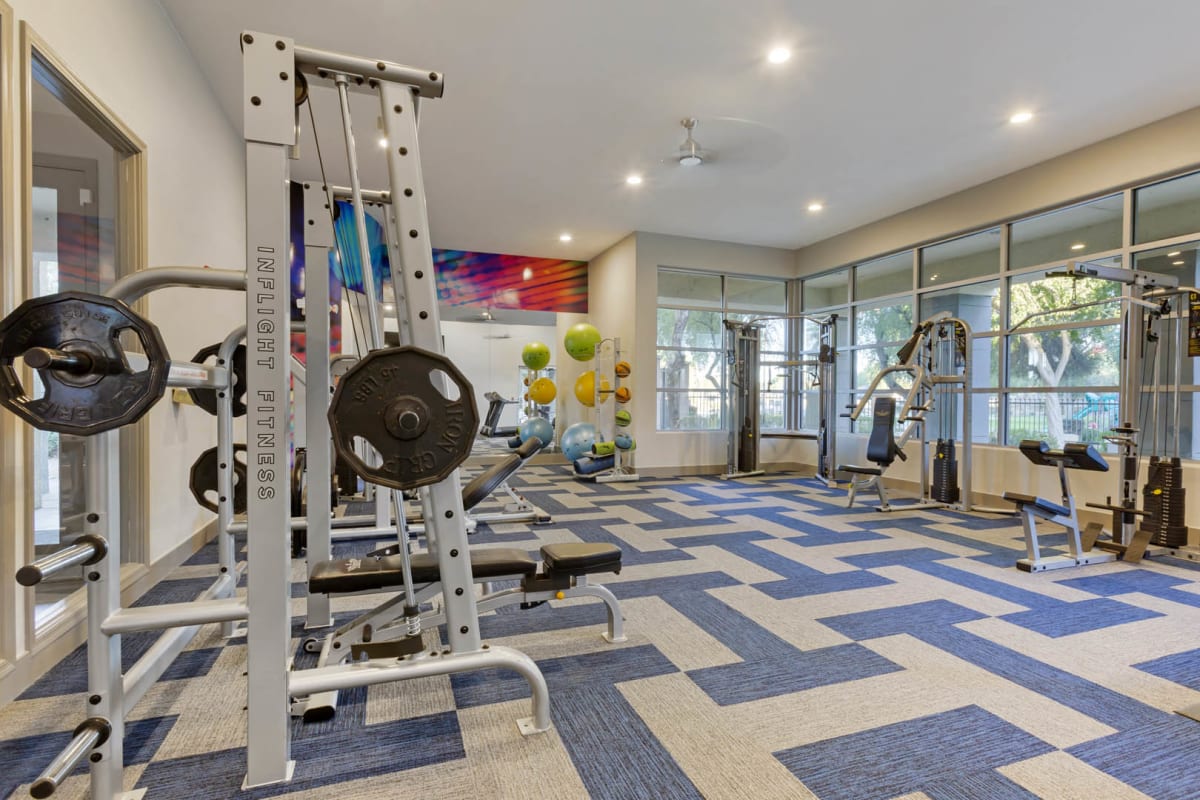 Fitness room at Sweetwater at Metro North.