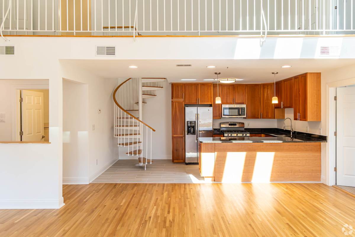 Mariners Landing kitchen with spiral staircase - Edgewater, NJ
