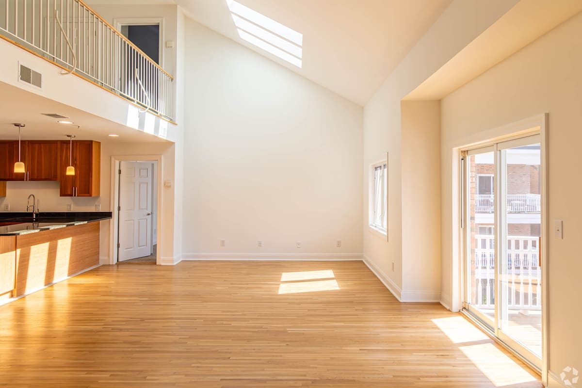 Mariners Landing living room with skylight - Edgewater, NJ
