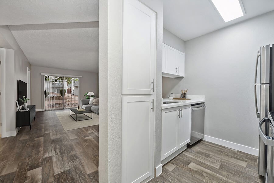 Apartment kitchen — representative home at Crystal Creek.