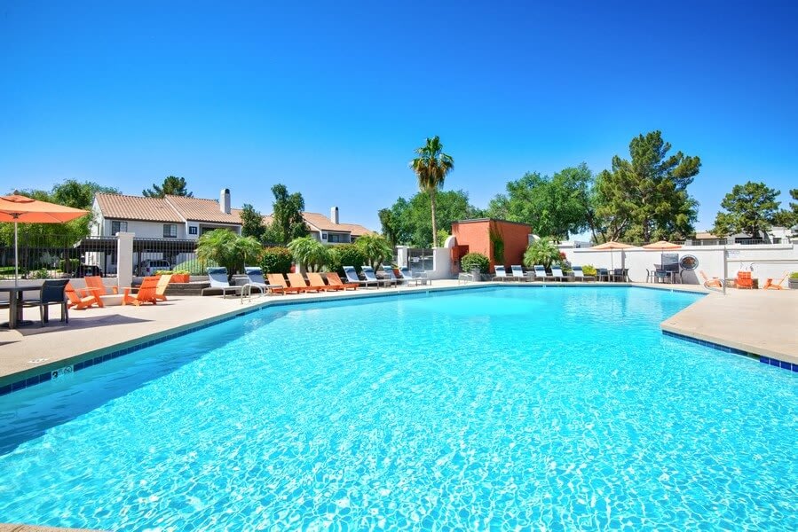 Pool and poolside area at Lore South Mountain.