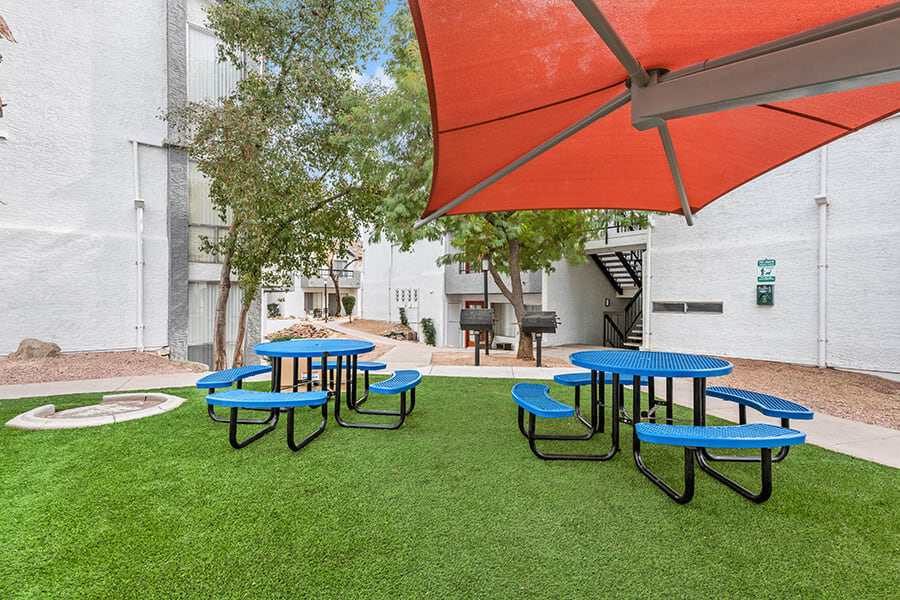 Shared outdoor space at Crystal Creek.