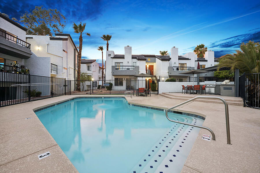 Pool and poolside area at Crystal Creek.