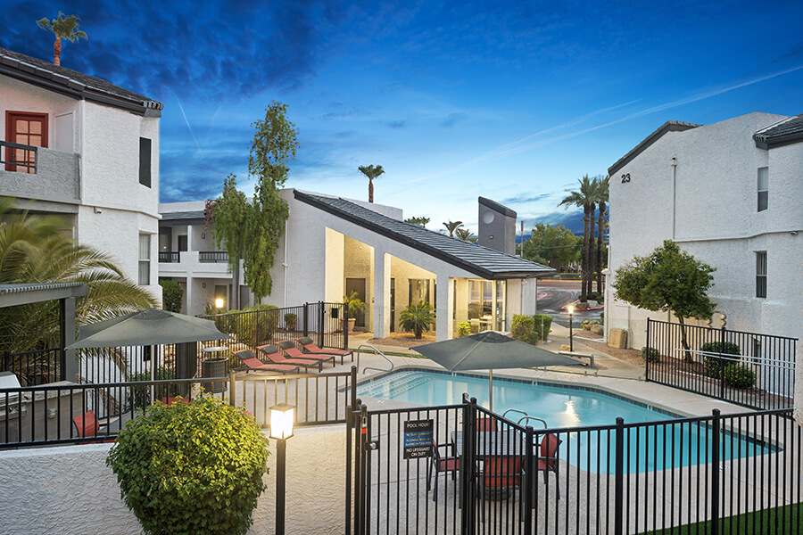 Pool and poolside area at Crystal Creek.