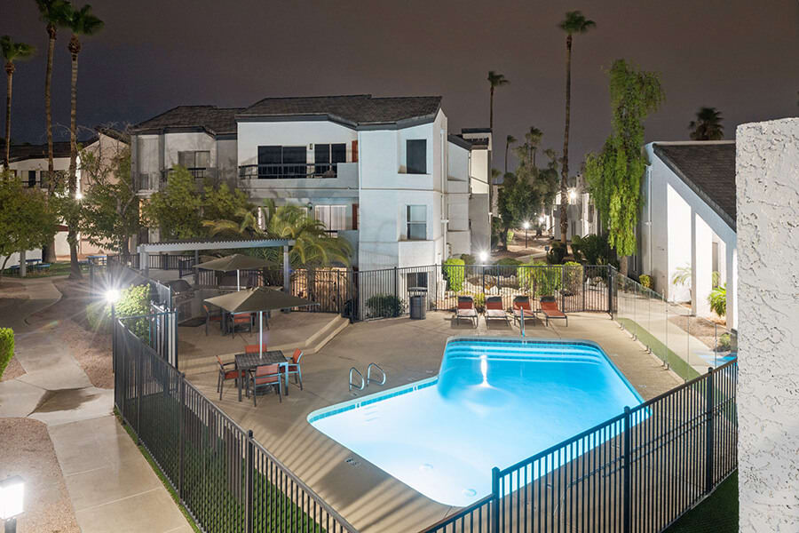 Pool and poolside area at Crystal Creek.