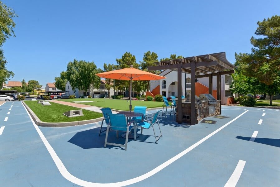 Shared outdoor space at Lore South Mountain.