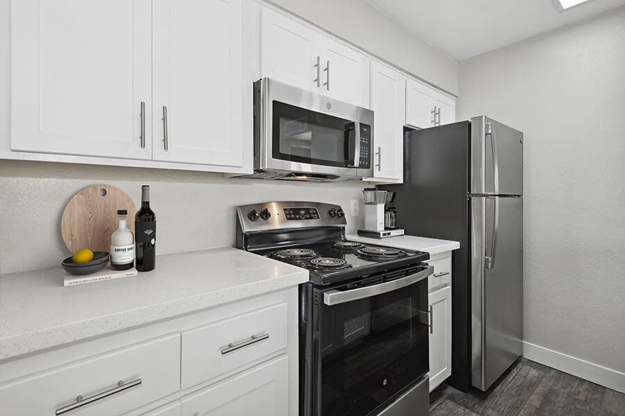 Apartment kitchen — representative home at Crystal Creek.