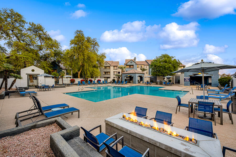 Pool and poolside area at Array at South Mountain.