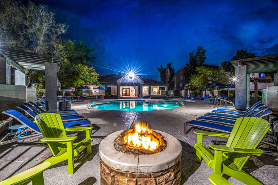 Outdoor fire pit at Array at South Mountain.