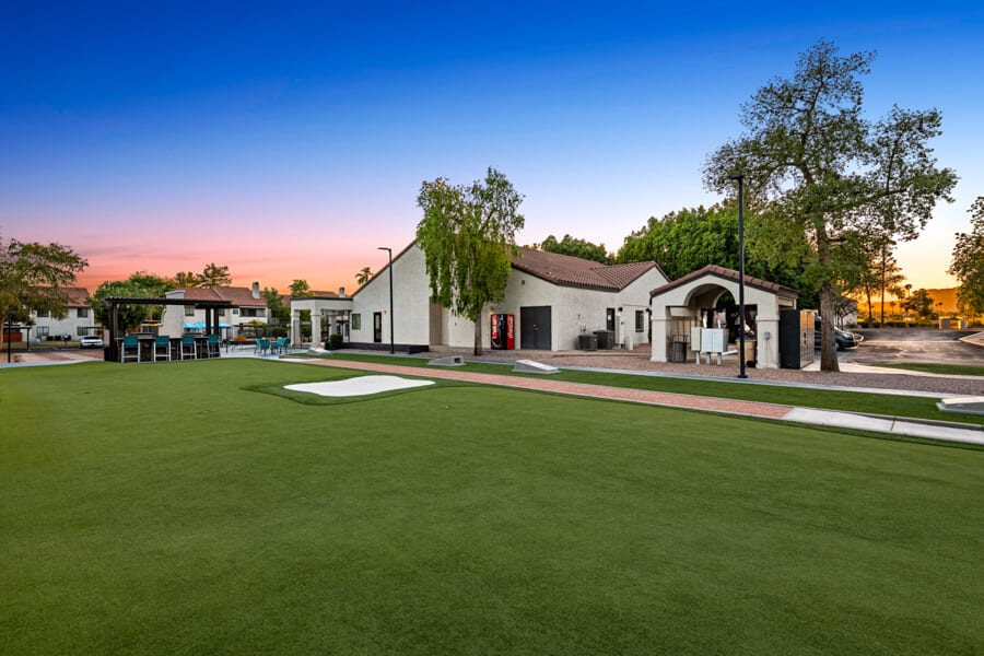 Courtyard and grounds at Lore South Mountain.