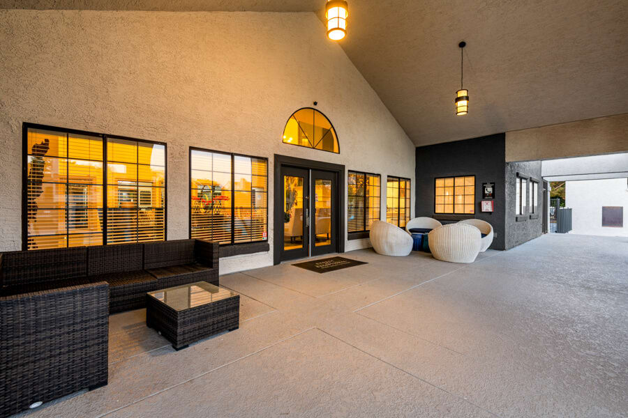 Shared outdoor space at Lore South Mountain.