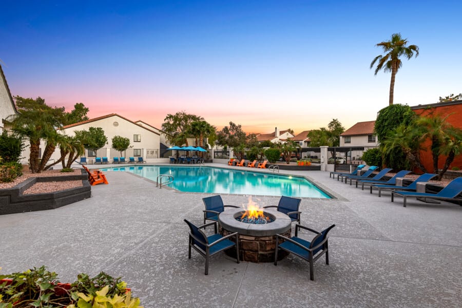 Pool and poolside area at Lore South Mountain.