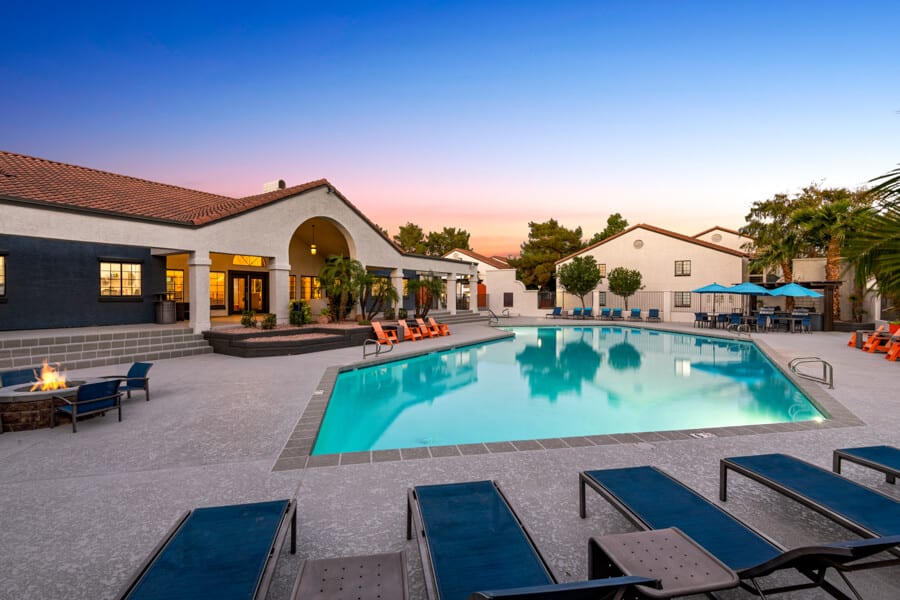 Pool and poolside area at Lore South Mountain.