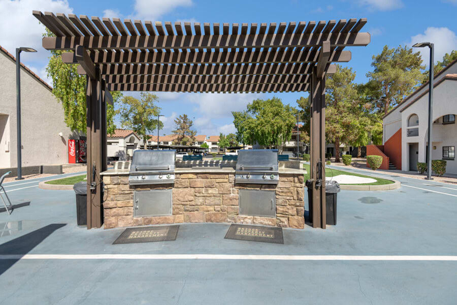 Outdoor grills at Lore South Mountain.