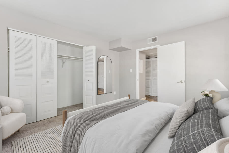 Furnished bedroom shown — representative home at Lore South Mountain.