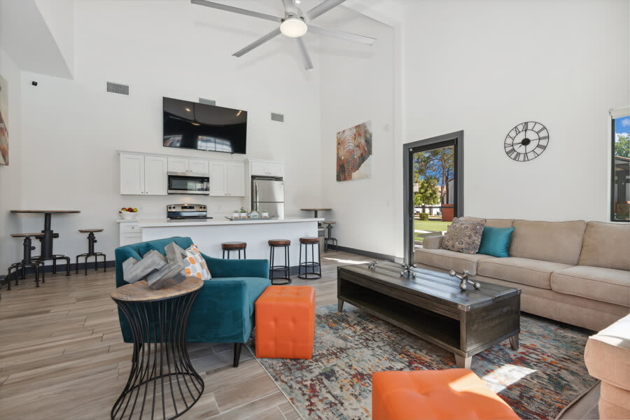 Shared interior space at Lore South Mountain.