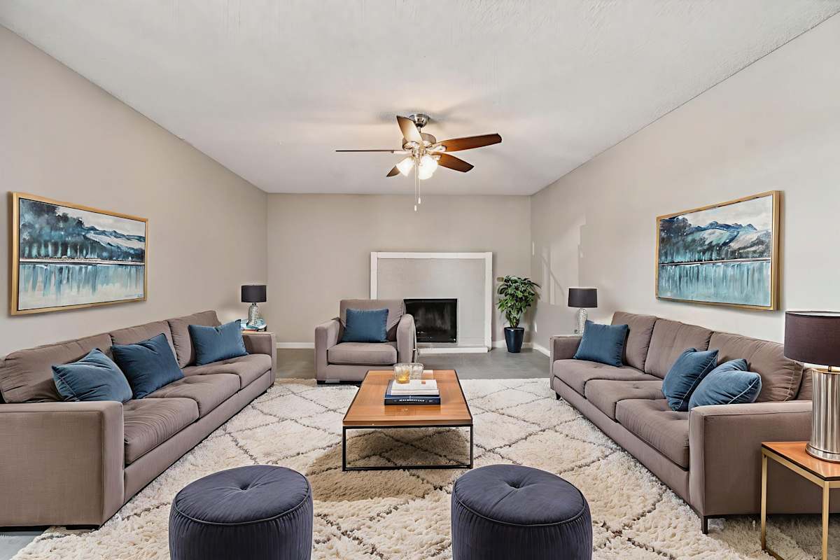 Virtually staged living area at Granite Bay.