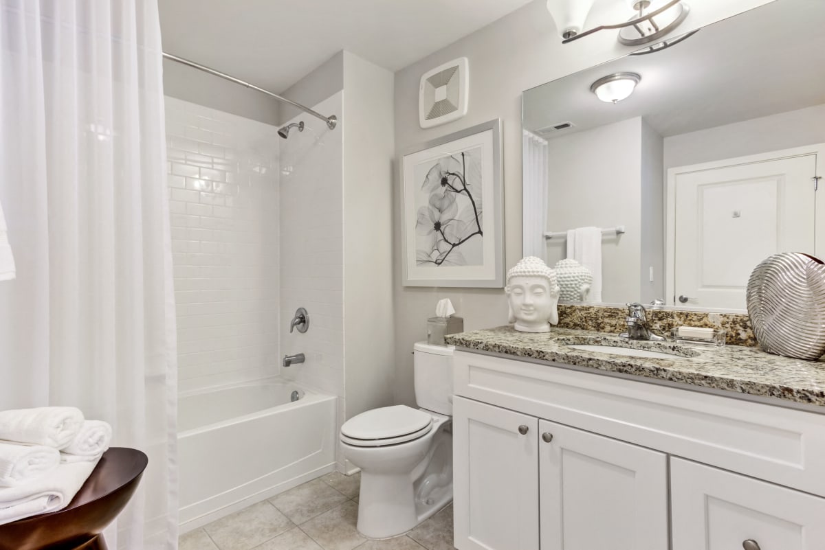 The Oaks Of Vernon Hills bathroom with vanity and tub - Vernon Hills, IL