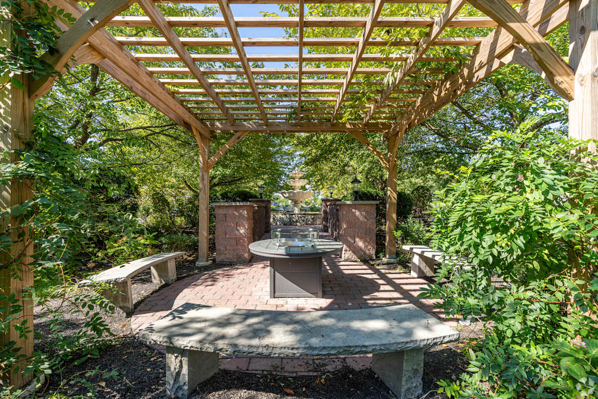 The Lantern at Glen Mills outdoor pergola seating - Glen Mills, PA