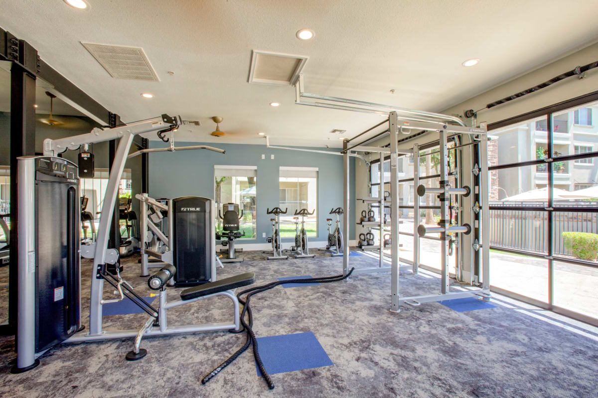 Weight-training and exercise equipment at Ironhorse at Tramonto.