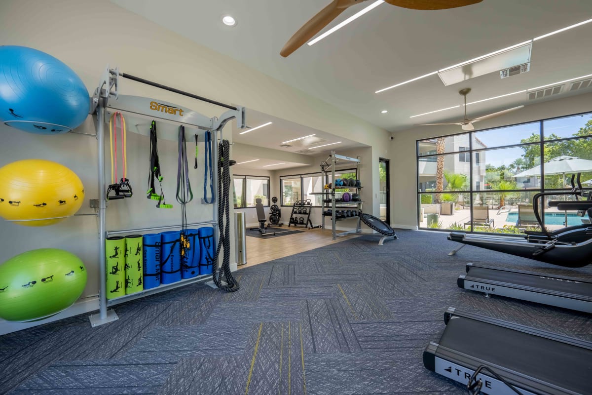 Fitness room at Village at Lakewood.