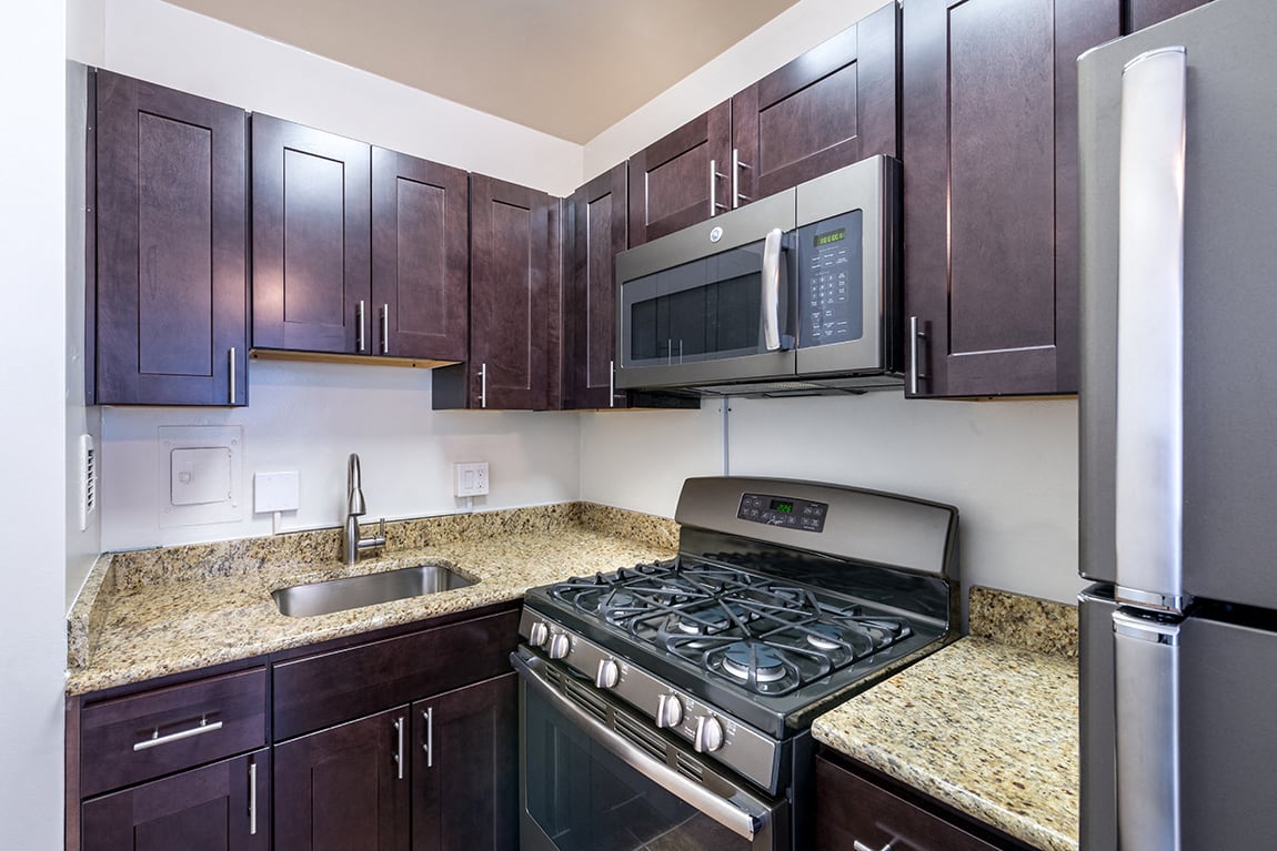 The 925 Apartments renovated kitchen - Washington, DC