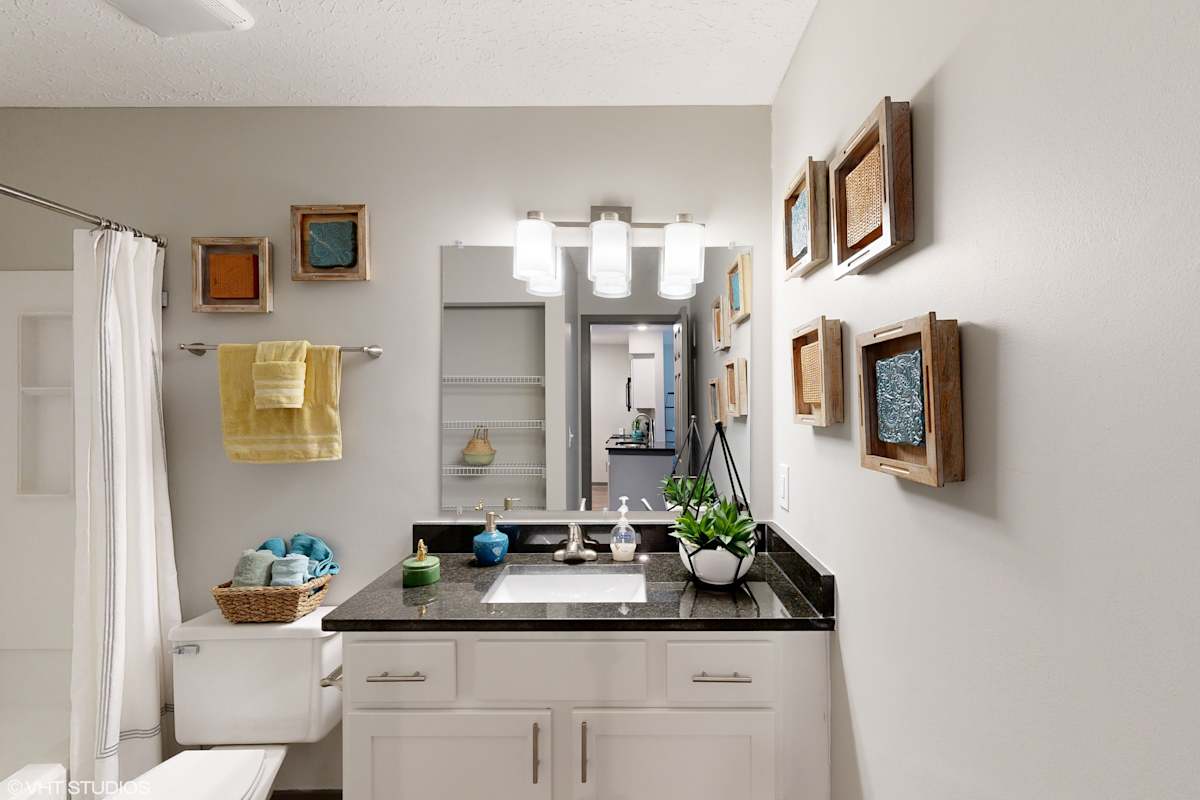 Springburne at Polaris Apartments bathroom with shower - Columbus, OH