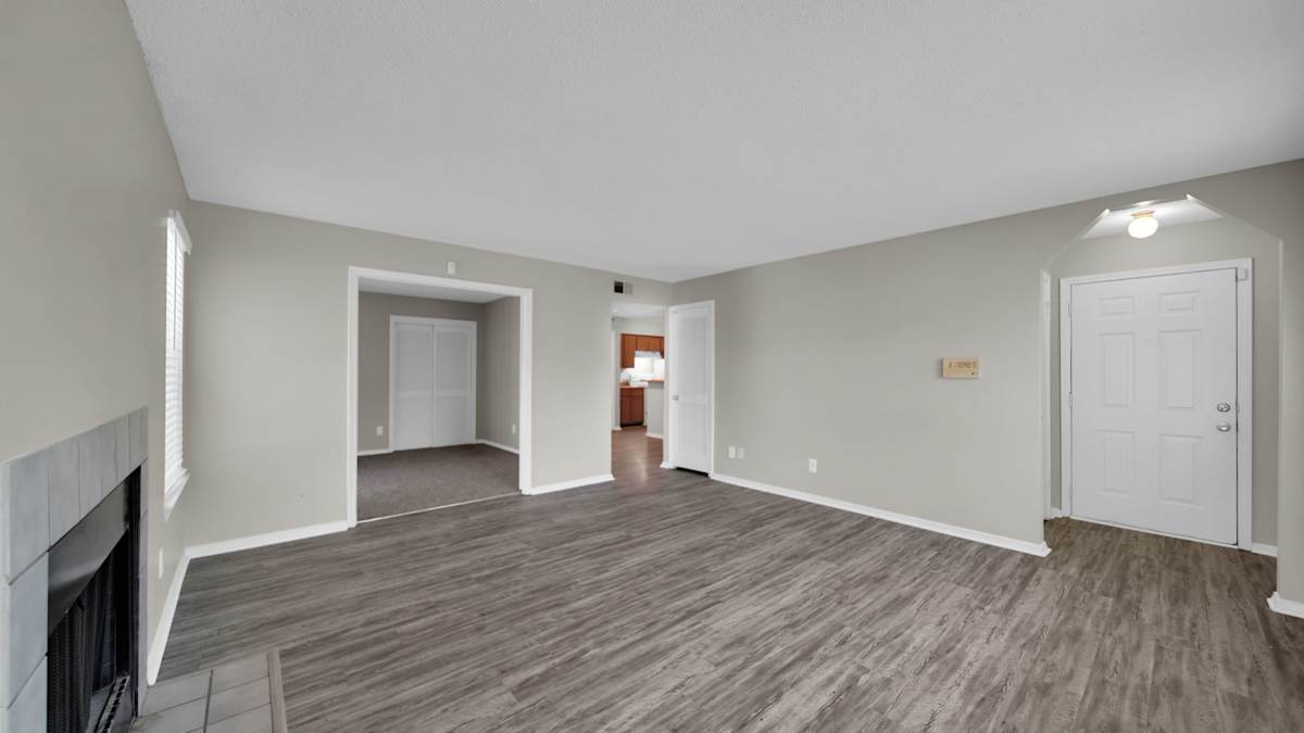 The Local Apartments living room with fireplace - Memphis, TN