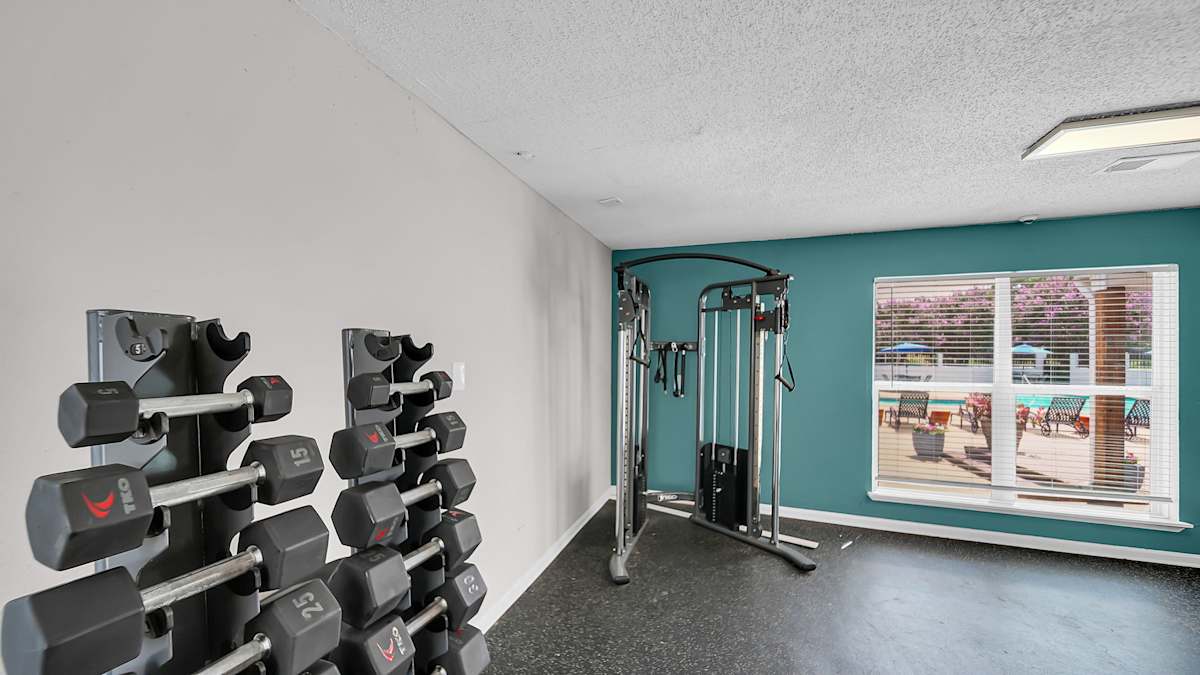 The Stella Apartments free weights area - Memphis, TN