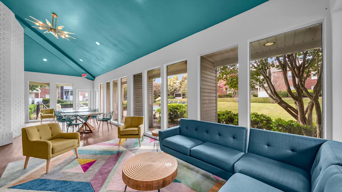 The Nova Apartments model living room with seating - Memphis, TN