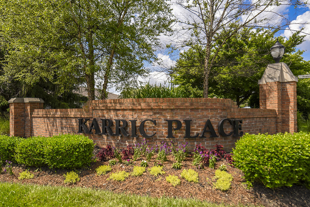 Karric Place of Dublin monument sign at entrance - Dublin, OH