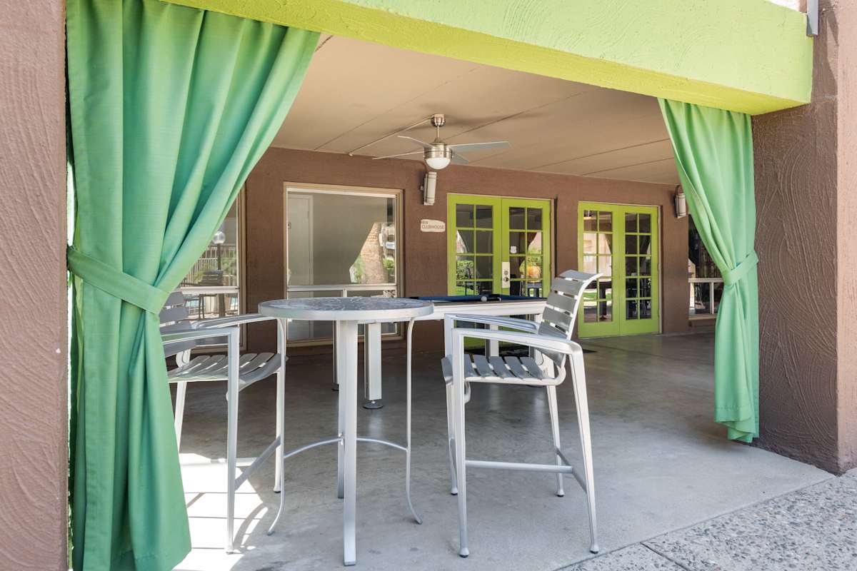 Shared outdoor space at Arcadia Villa Apartments.