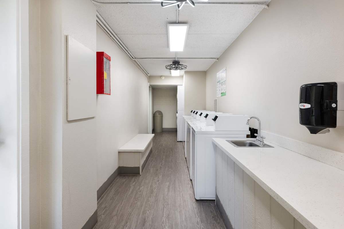 Apartment bathroom — representative home at Arcadia Villa Apartments.