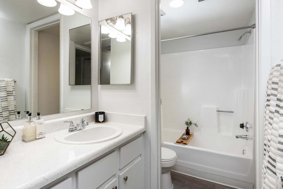 Apartment bathroom — representative home at Stonybrook Apartments.