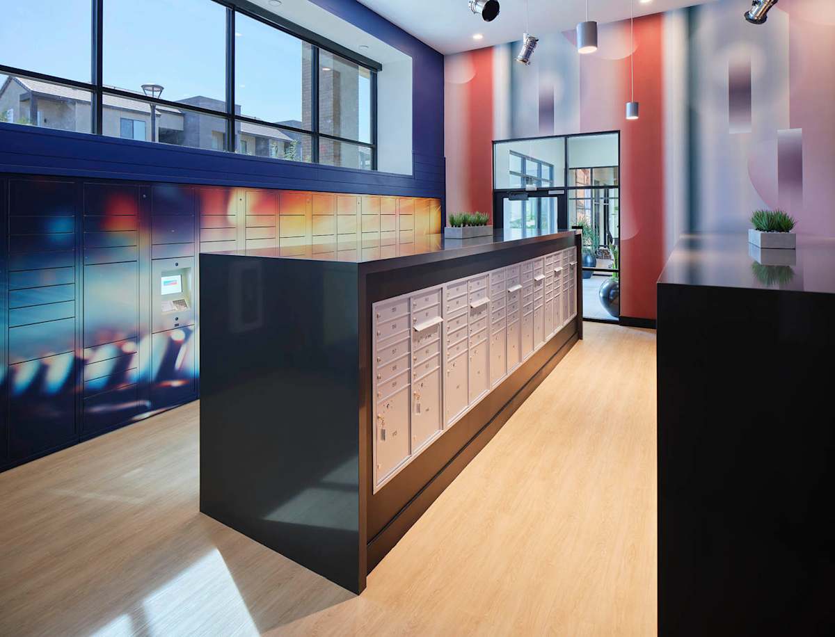 Resident mailboxes at Halogen.