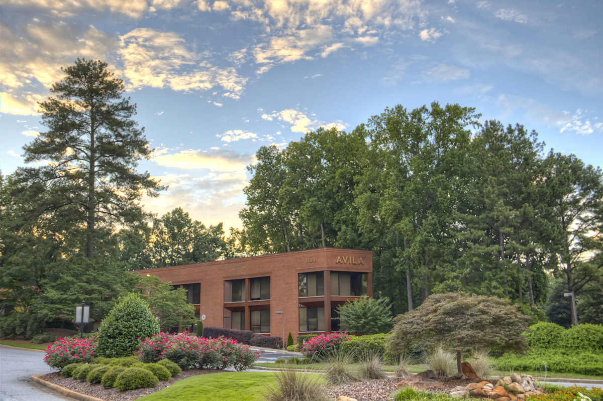 1010 Huntcliff exterior building with AVILA signage - Atlanta, GA