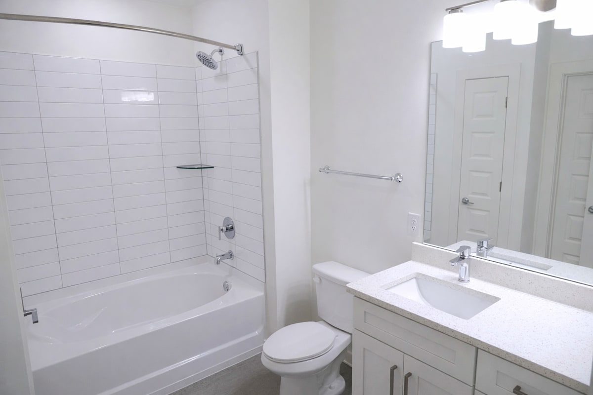 Heron Mill Apartments at Douglasville bathroom rendering - Douglasville, GA